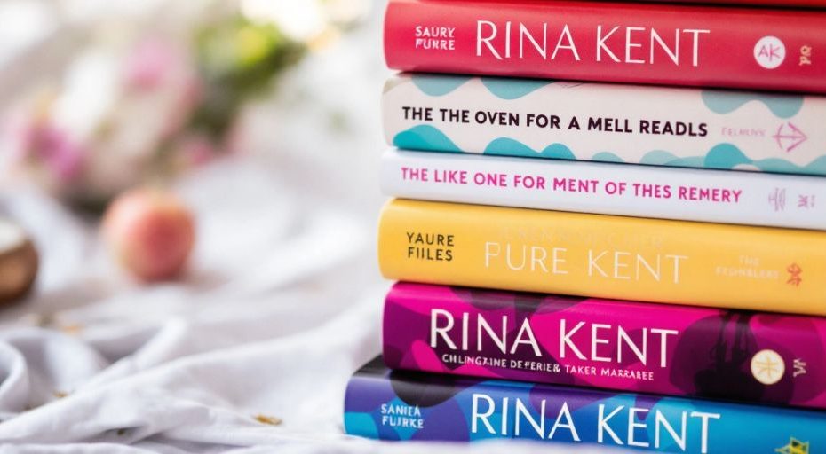 Capa dos livros de Rina Kent empilhados artisticamente