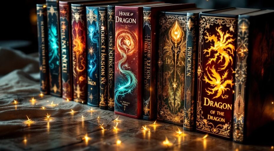 Vários livros da série Casa do Dragão em destaque