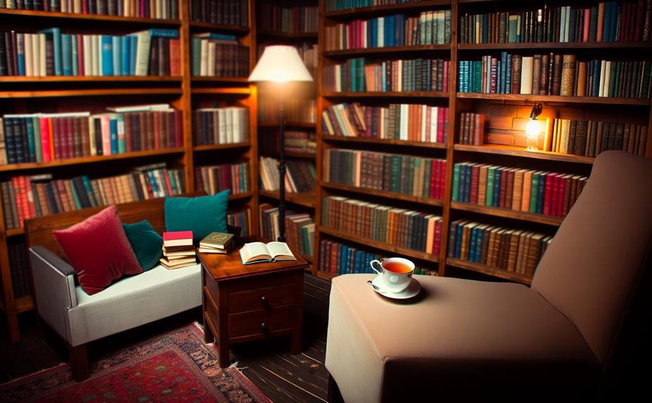 Estante repleta de Livros de Morris West
