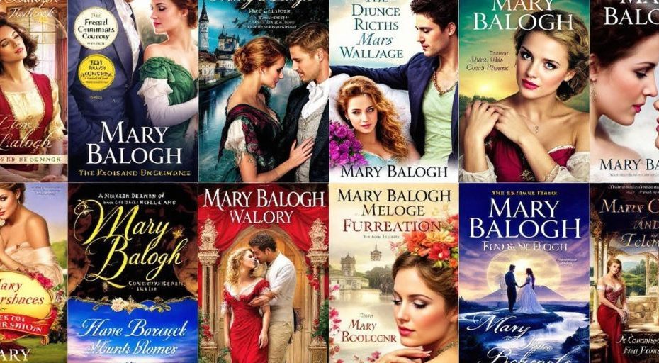 Capa dos livros de Mary Balogh em uma colagem